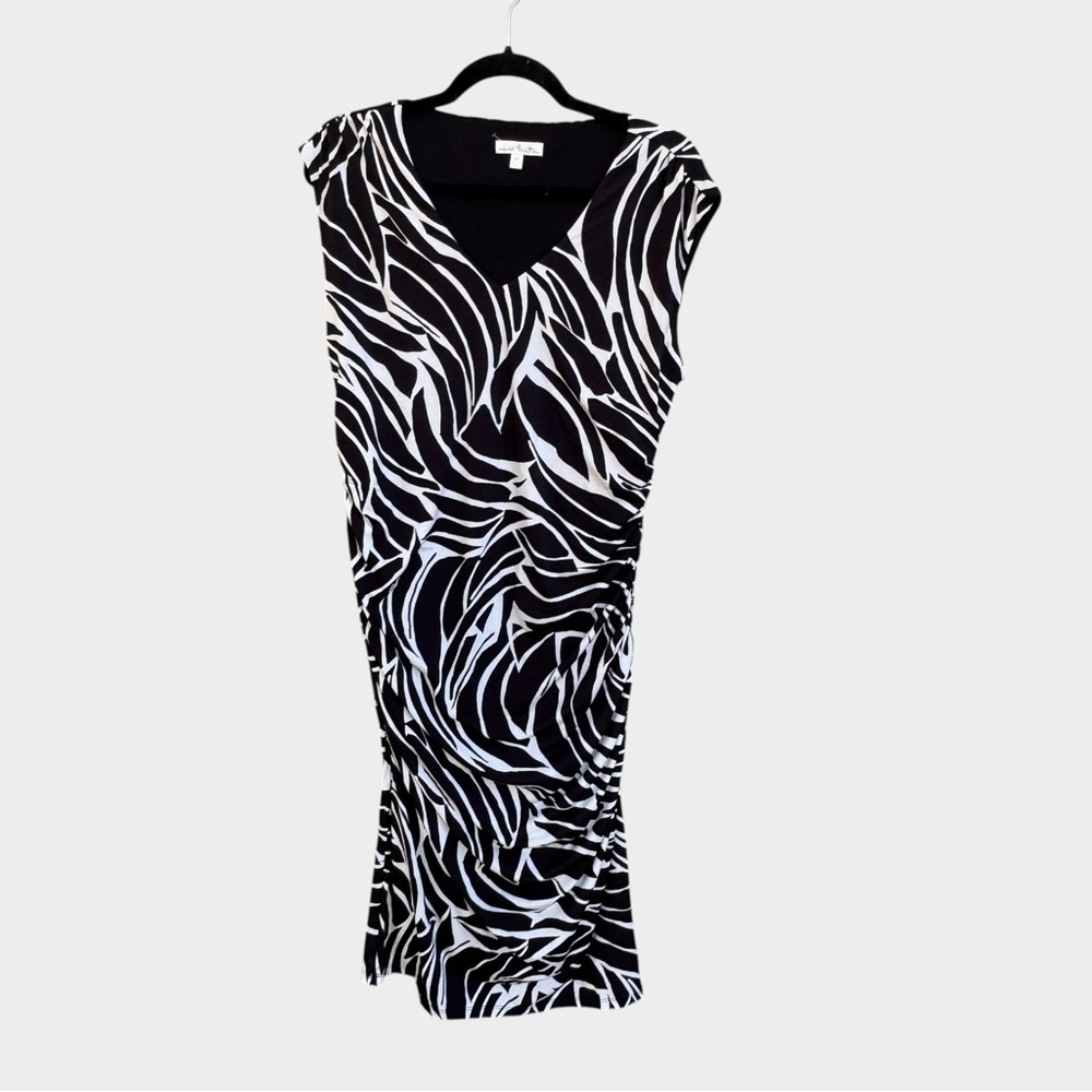 NEW Nine Britton x Stitch Fix Black and White Patterned Midi Dress, XLP